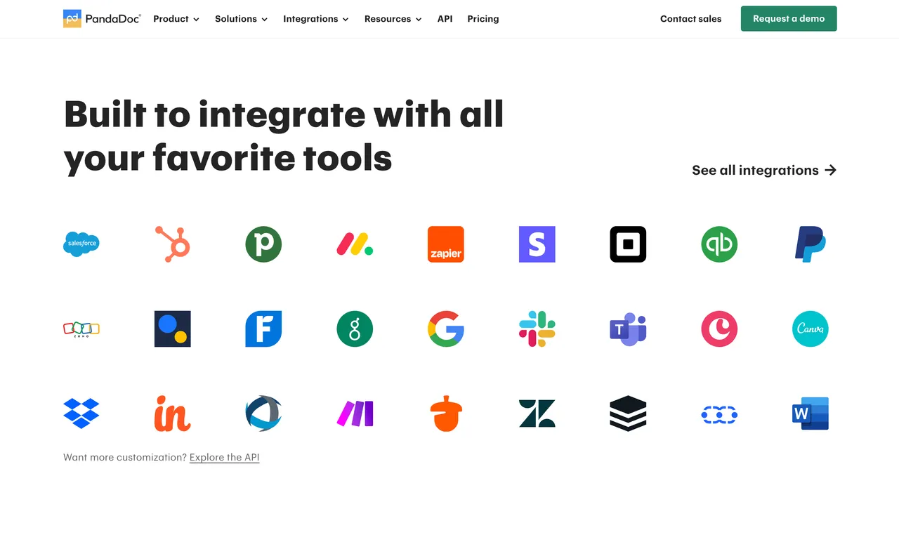 Brand example from PandaDoc showcasing social proof