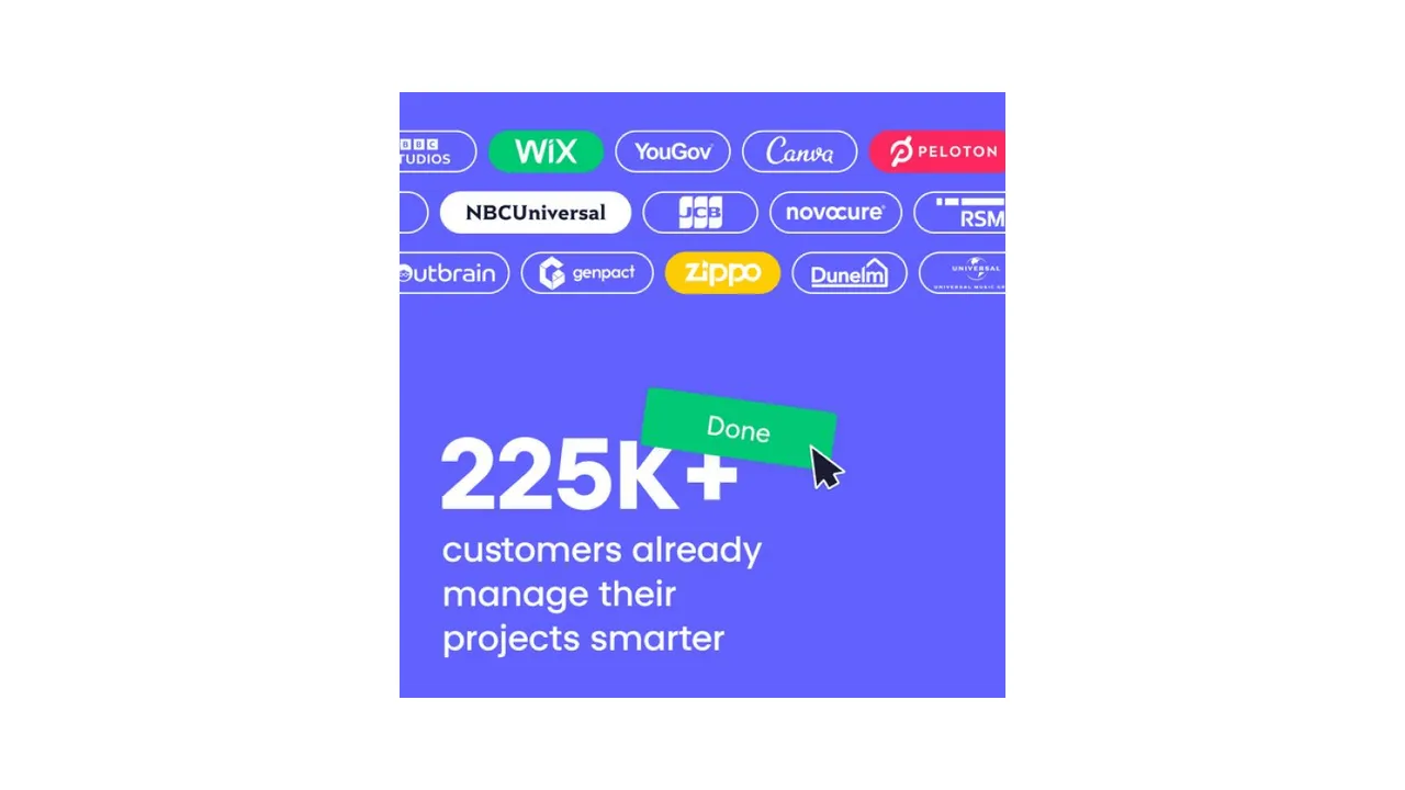Brand example from Monday.com showcasing social proof