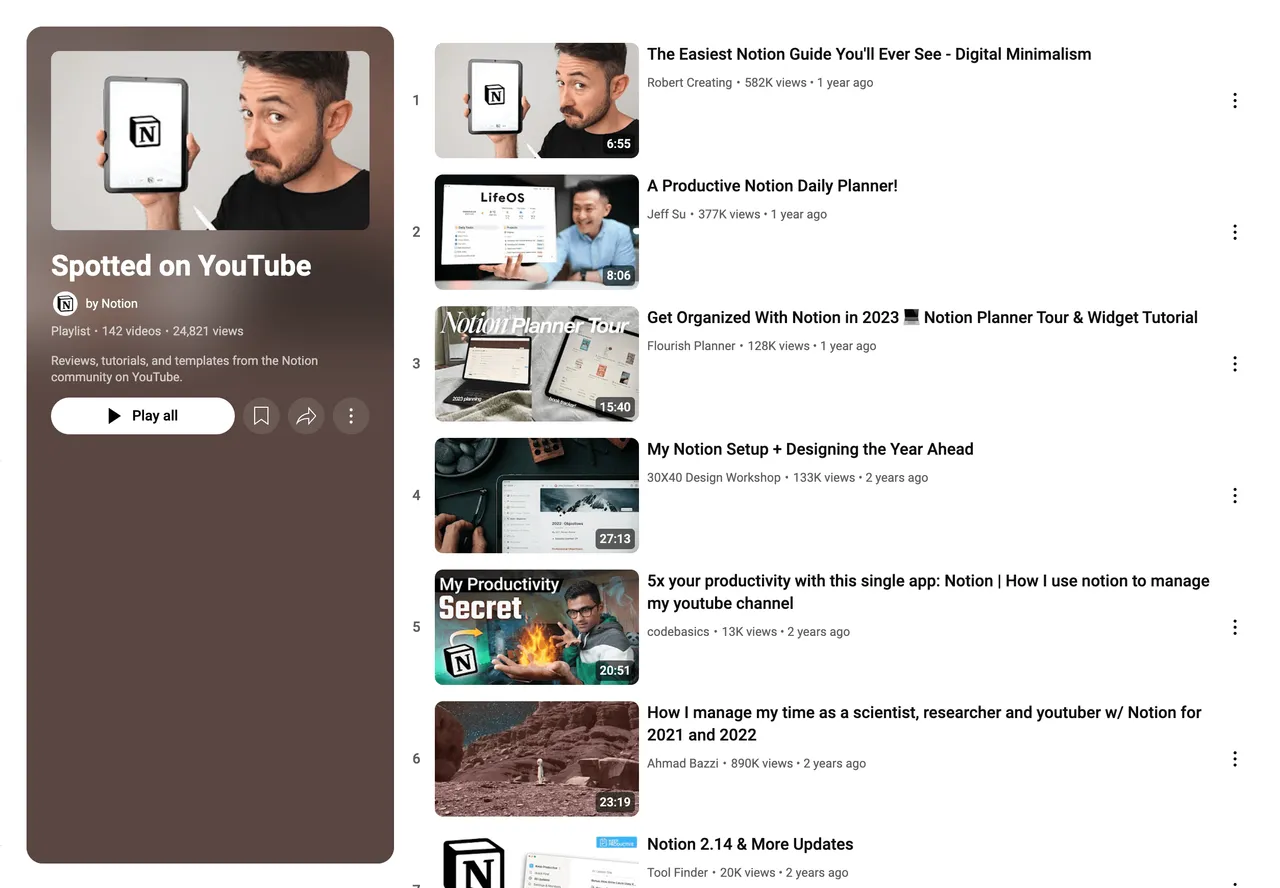Brand example from Notion showcasing social proof